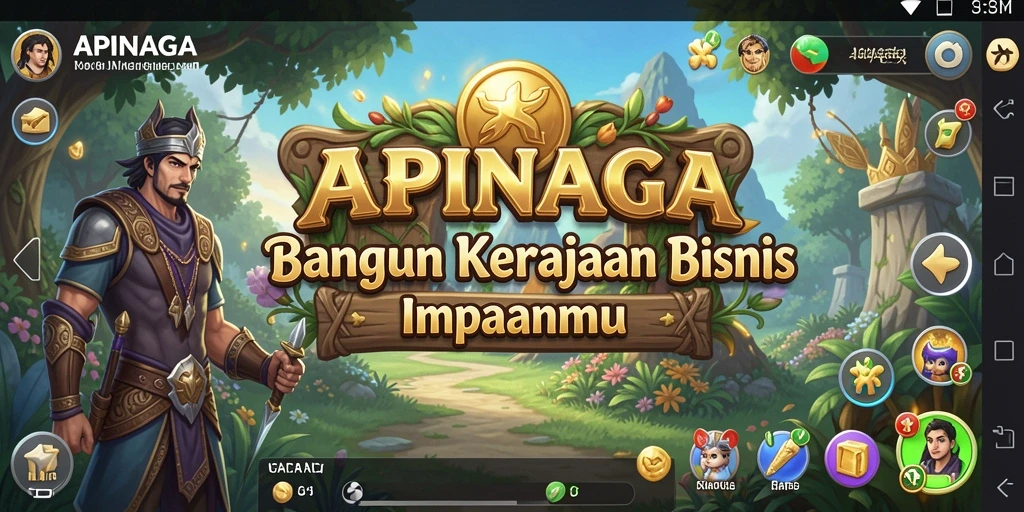 Tampilan gameplay <strong>APINAGA</strong> yang menunjukkan interaksi Tycoon yang seru.