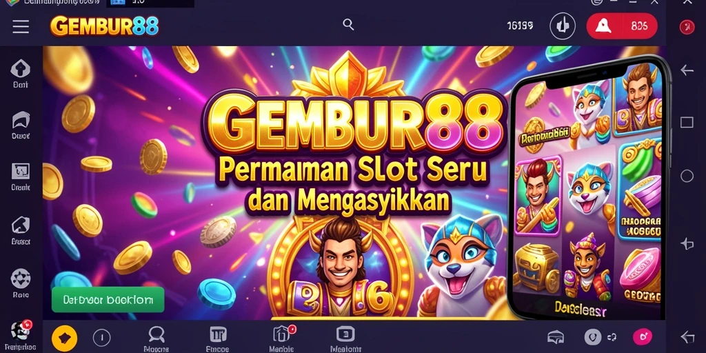 Tangkapan layar utama GEMBUR88 menampilkan gameplay slot yang menarik.