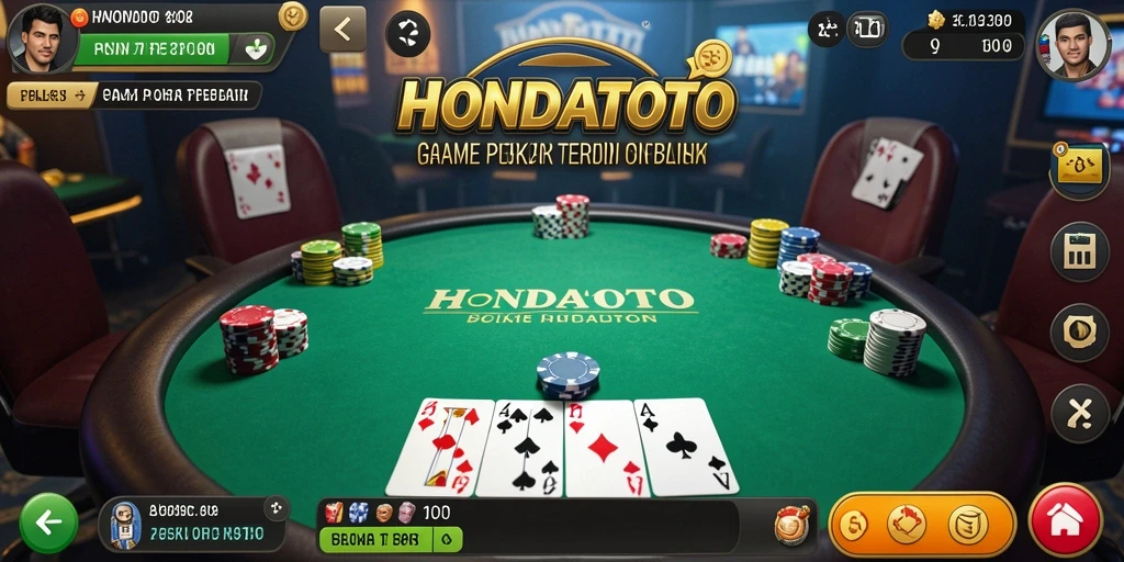 Tampilan gameplay HONDATOTO dengan suasana Poker yang mendebarkan.