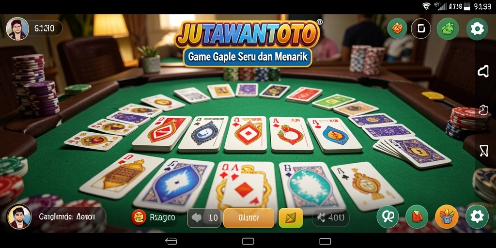 Gameplay seru di JUTAWANTOTO saat bermain Gaple.
