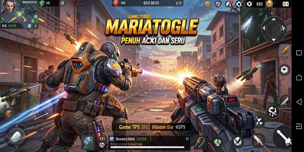 Screenshot MARIATOGEL menampilkan aksi seru dalam gameplay TPS.