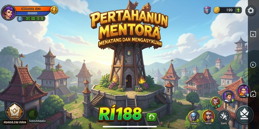 Gameplay seru dari RI188 dengan menara yang beragam.
